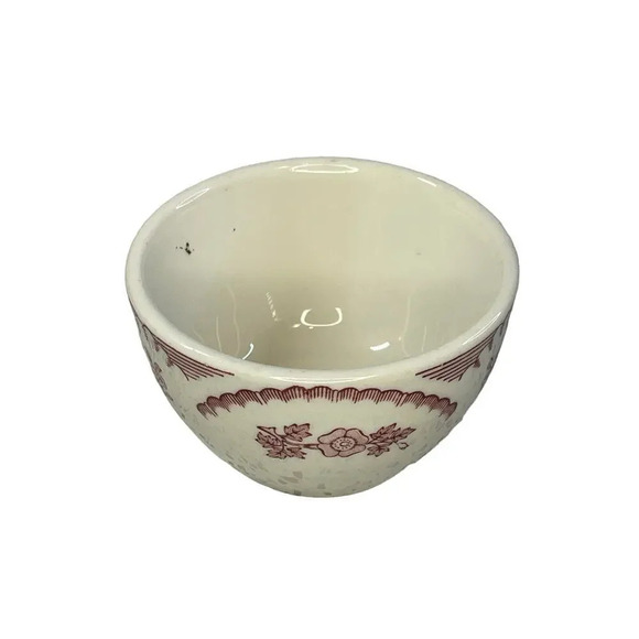 Vintage Walker China Red Floral Pattern Tea Cup, Vitrified Bedford Ohio 1-38 - Picture 2 of 6